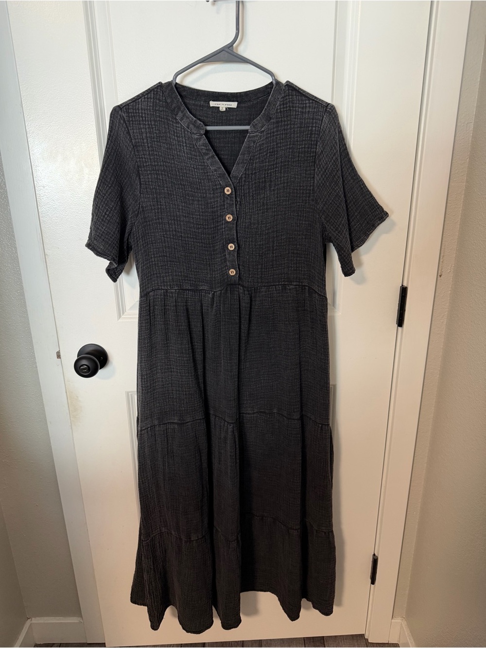 The Main Street exchange Brenna washed cotton gauze maxi nursing friendly dress